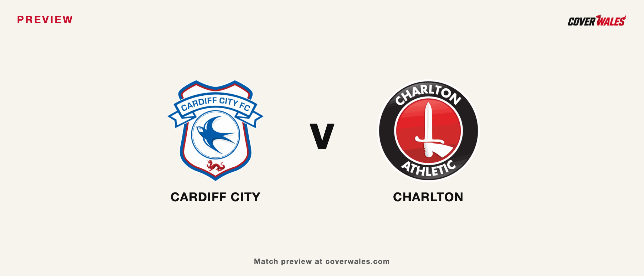 Cover preview graphic showing the Cardiff City and Charlton Athletic crests side by side.