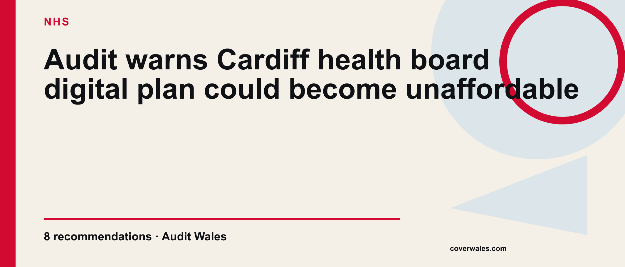 Cover Wales illustration showing digital health systems and an audit warning.