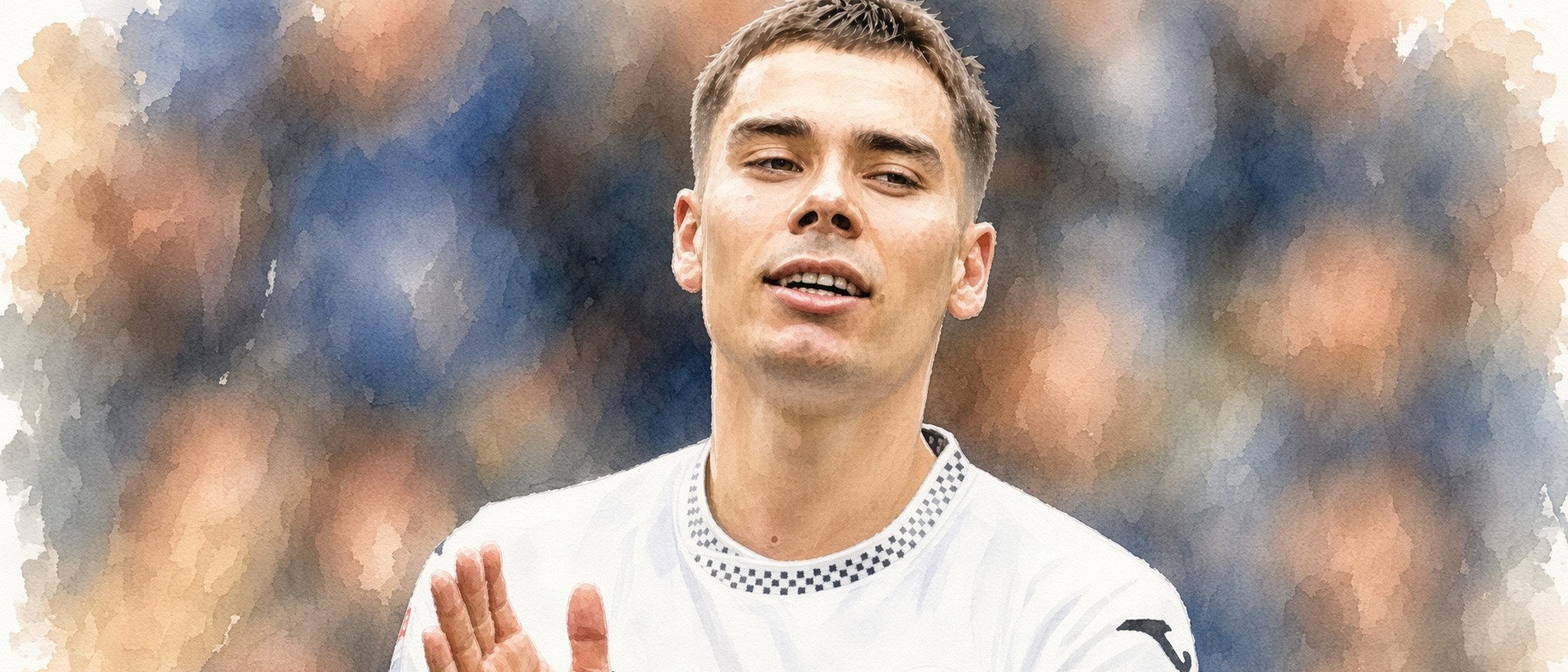 Illustration of Leo Walta applauding in a Swansea City shirt