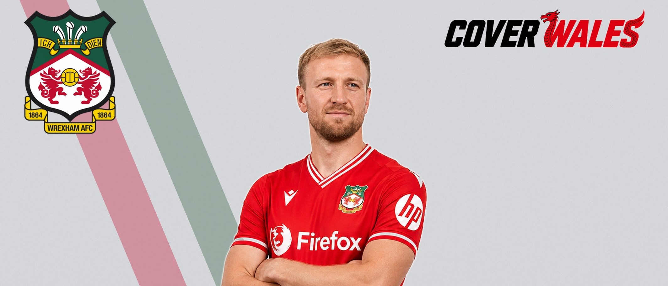 Joe Worrall in the Wrexham 2026/27 home kit