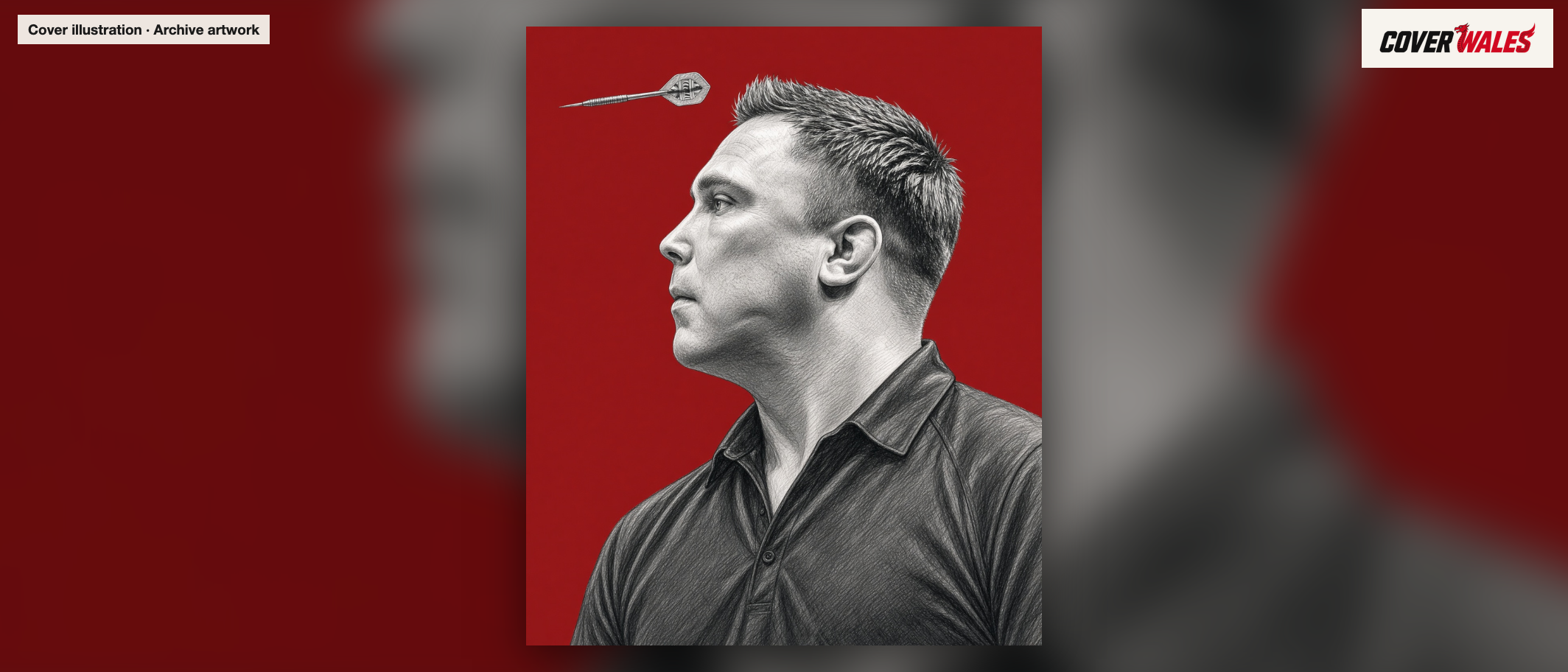 Cover illustration of Gerwyn Price. Archive artwork, not a photograph of the Flanders Darts Trophy.