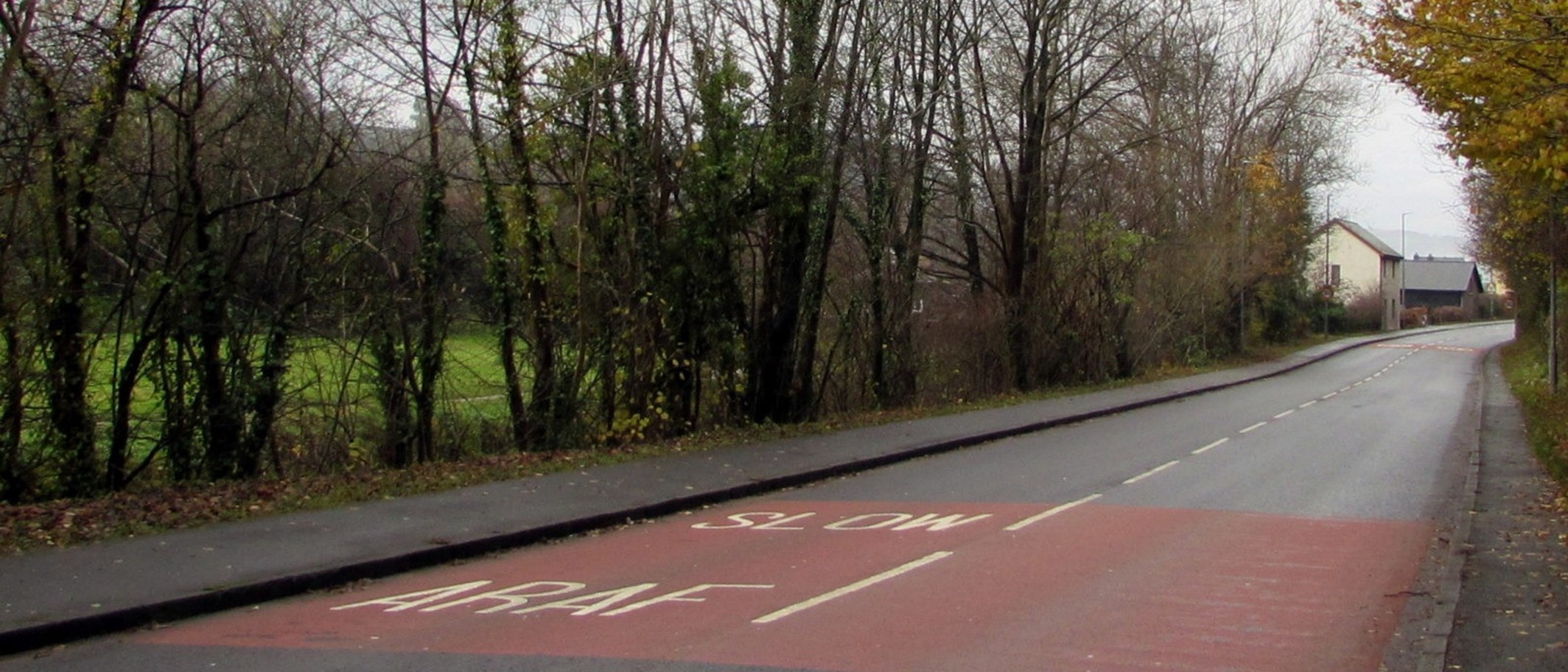 Archive: the B4601 in Brecon on 24 November 2019. Photo: Jaggery, CC BY-SA 2.0, via Geograph and Wikimedia Commons. This shows the road’s setting, not the planned layout or current works.