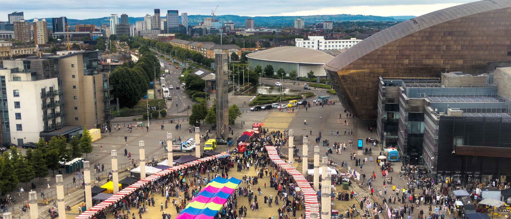 Archive photograph: Cardiff Bay during the Halal Food Festival on 23 June 2024. Photo: Suntooooth, CC BY-SA 4.0; cropped.