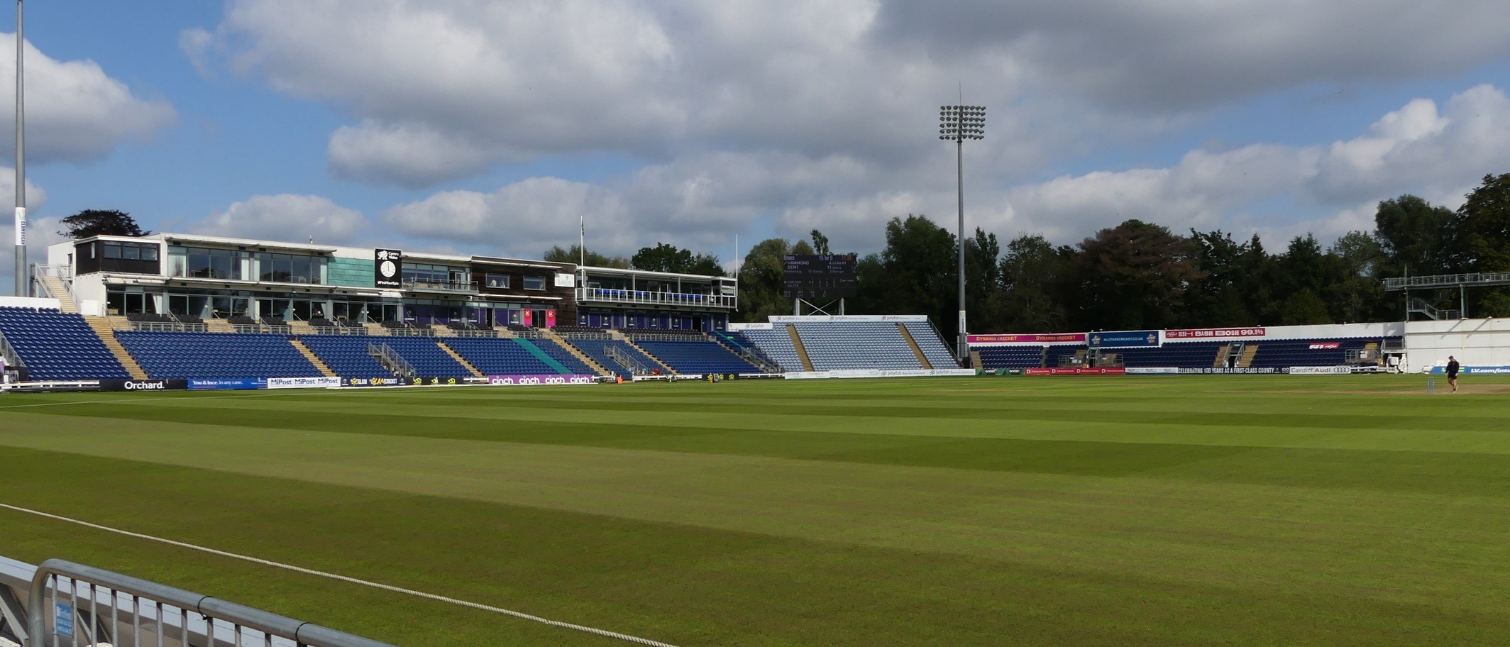 Sophia Gardens cricket ground in Cardiff, photographed by Ruth Sharville in 2021.