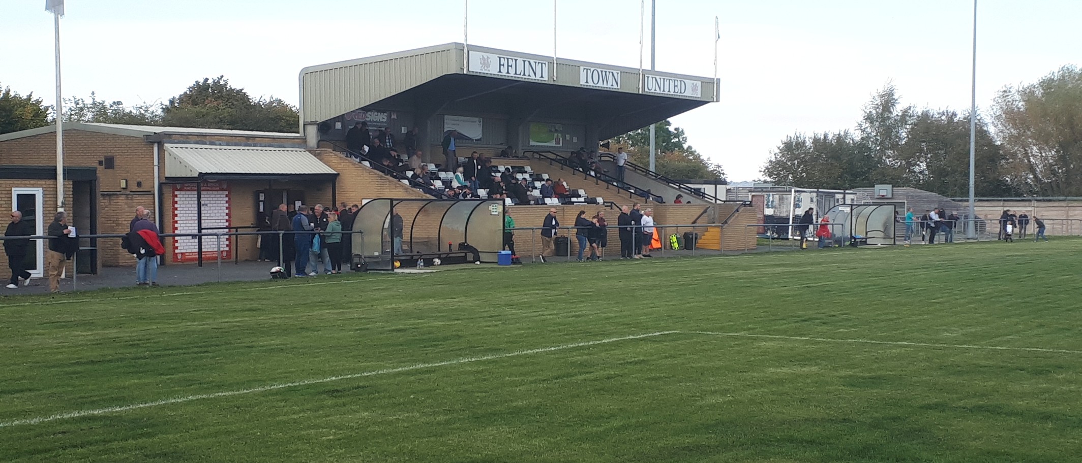 Cae-y-Castell, Flint Town United’s ground, in September 2018. Archive photograph by Jonny Keen, CC BY-SA 4.0.