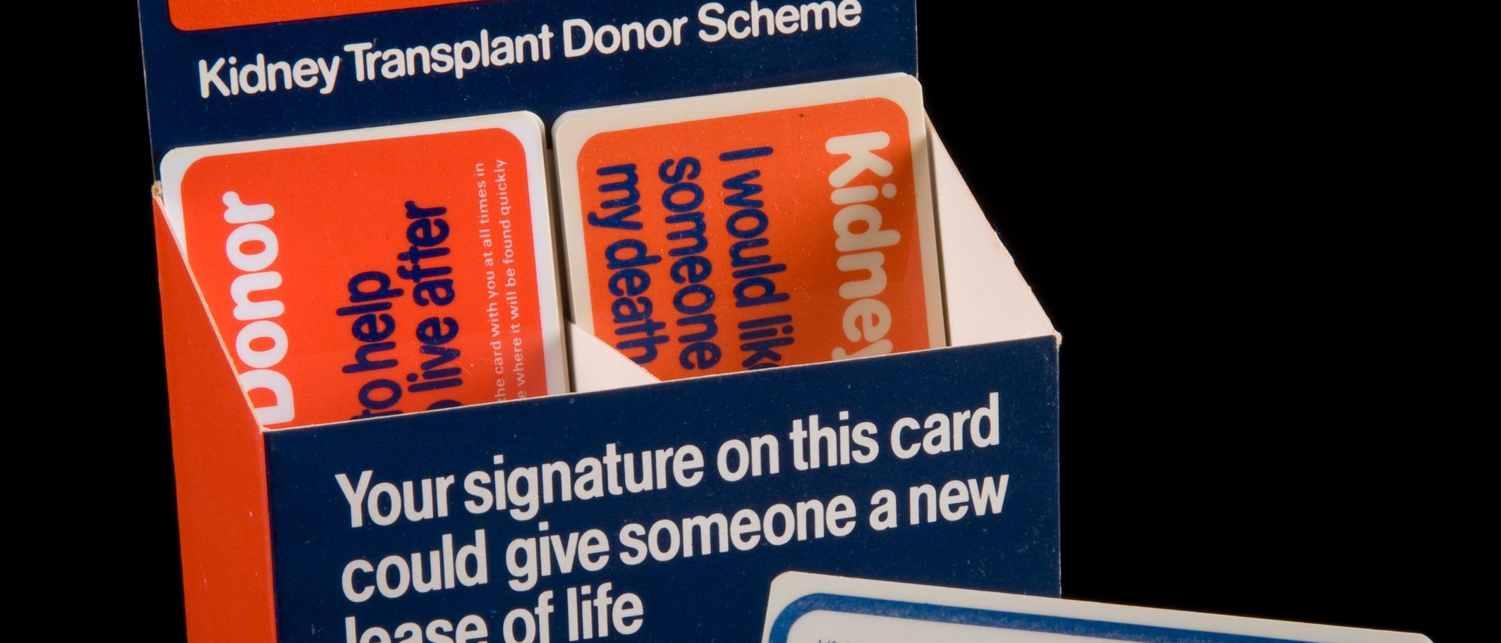 Historic British kidney donor cards, photographed by an unknown photographer for the Wellcome Collection, CC BY 4.0.