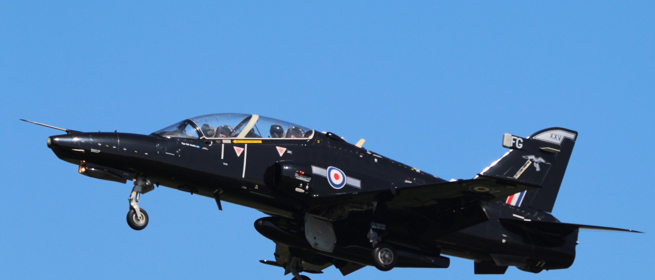 Archive Hawk T2 at RAF Valley, July 2021, not the crash. Photo: Ian Gratton from Sutton-in-Craven, North Yorkshire, England, CC BY 2.0, via Wikimedia Commons.