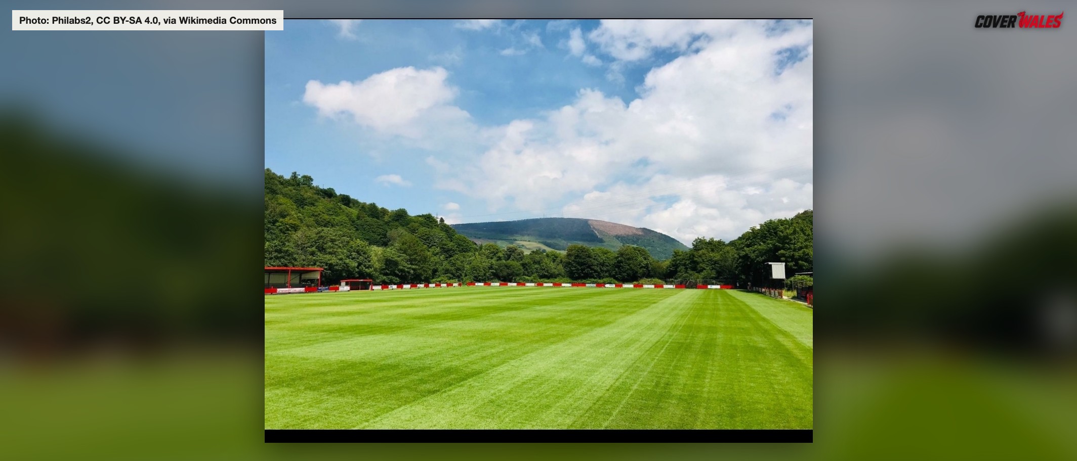 Trefelin’s Ynys Park home ground in June 2020. Archive photograph: Philabs2, CC BY-SA 4.0; framed. The Cardiff Met match was played away at Cyncoed Stadium.