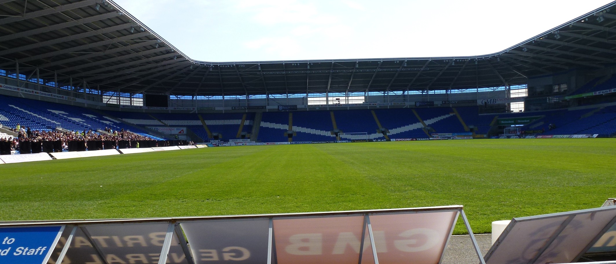 Illustrative archive view of Cardiff City Stadium, 9 April 2011. Photo: Steve Barnes, CC BY-SA 2.0; cropped. No semi-final host is identified.