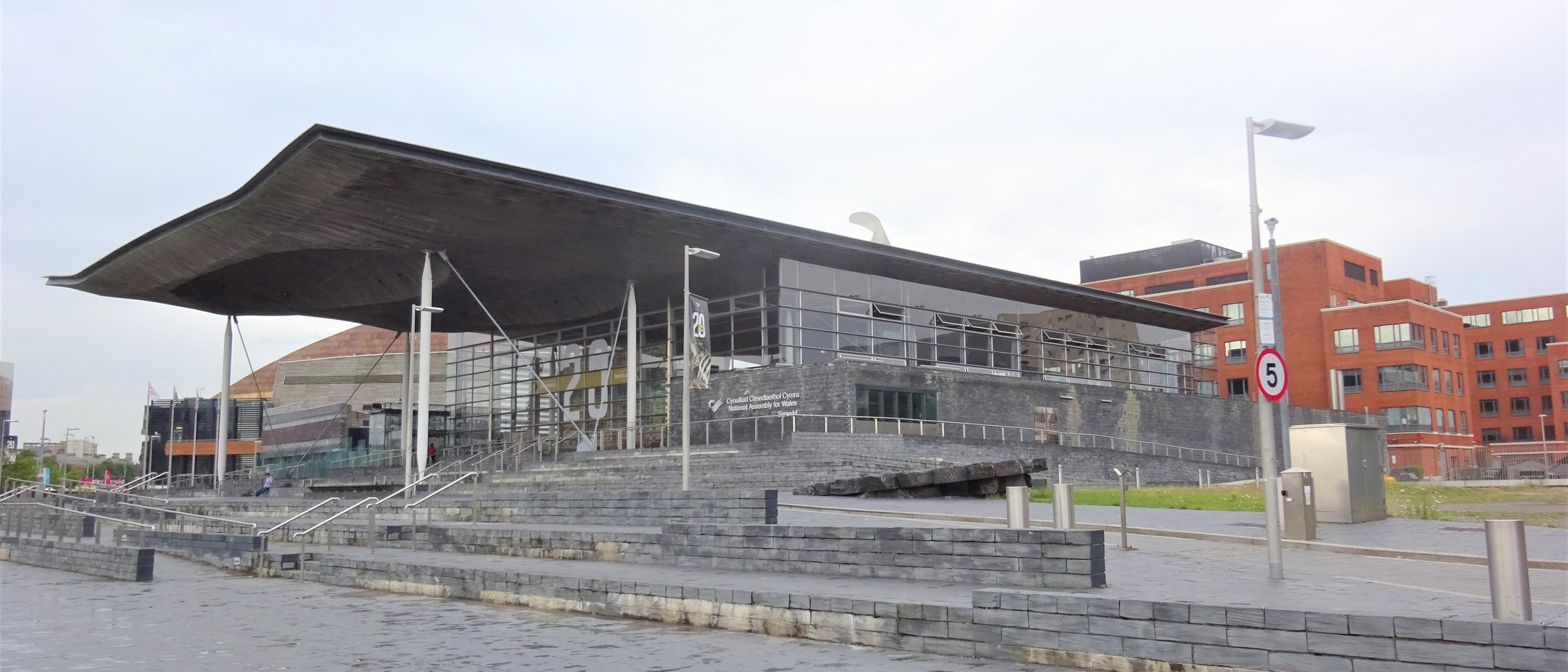 Illustrative archive photograph of the Senedd in Cardiff Bay, viewed from the east on 3 August 2019. Photo: Rosser1954 / CC BY-SA 4.0; cropped.