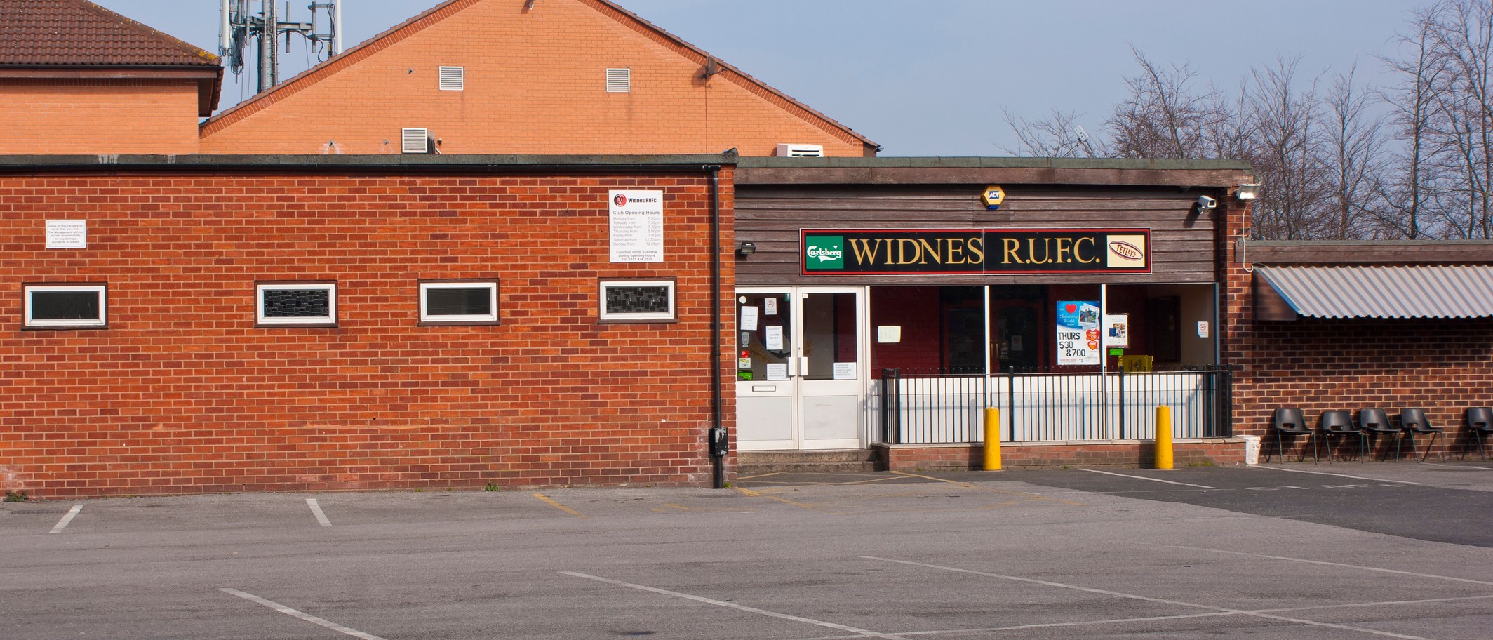 Archive: Widnes RUFC clubhouse, 2 March 2012. Ian Greig, CC BY-SA 2.0. Venue context, not the Wales Masters squad or current facilities.