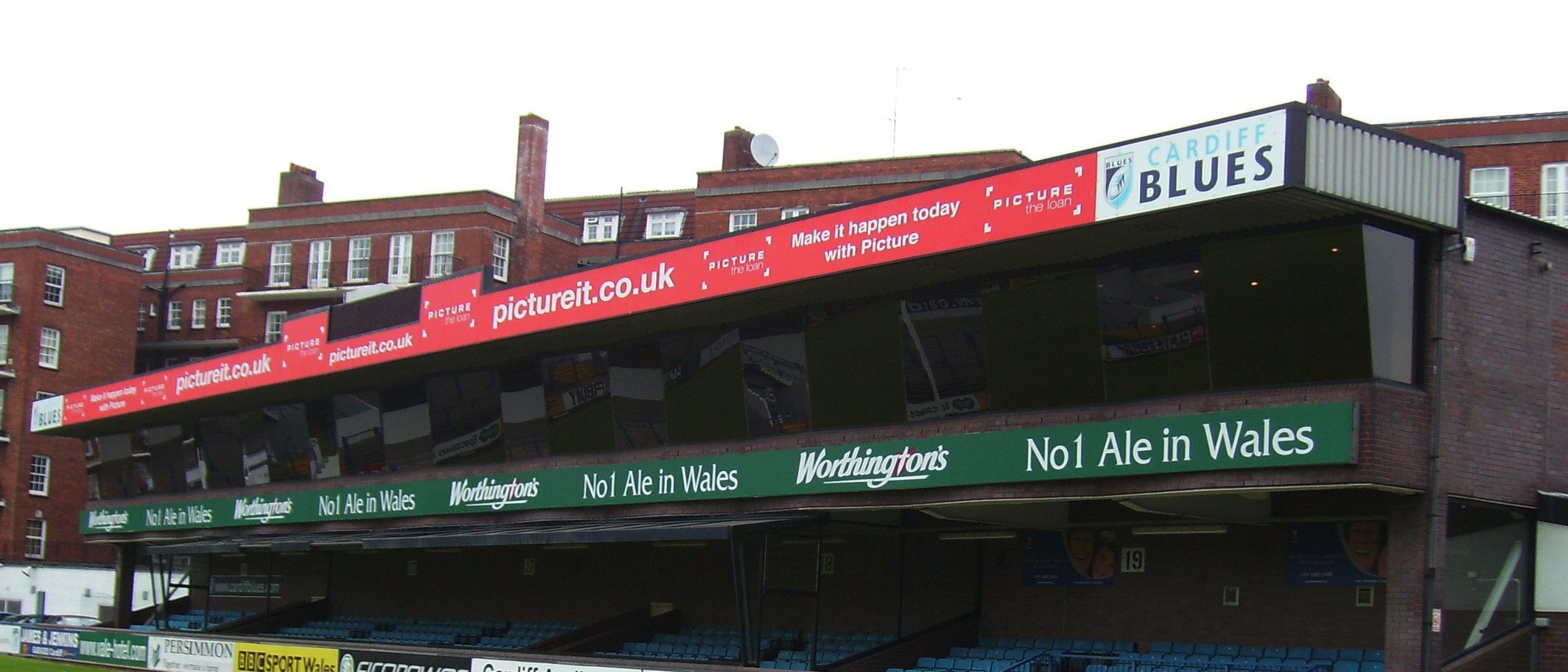 East Stand, Arms Park, Cardiff. Archive photograph: Seth Whales, Public domain.