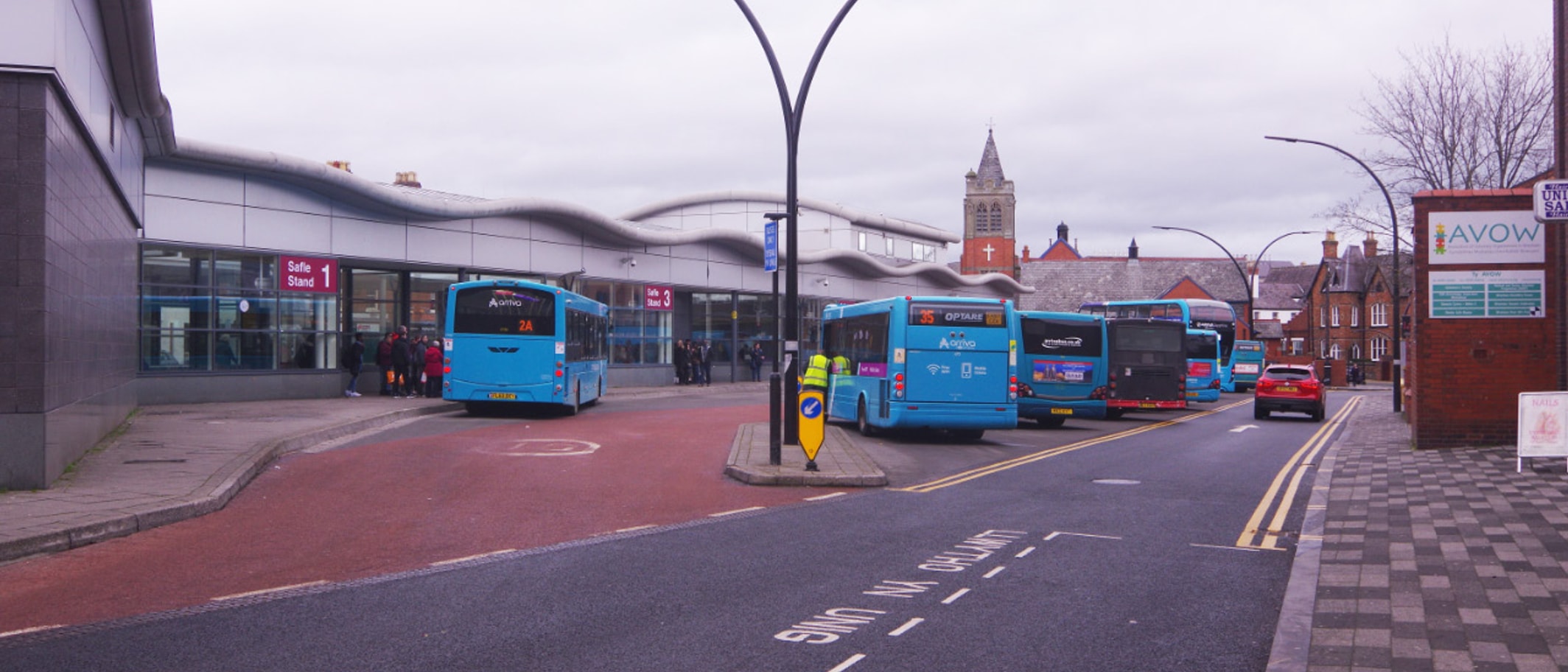 Wrexham Bus Station in 2019, photographed by Stephen McKay.